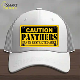 Caution Panthers Novelty License Plate Hat Mesh / White