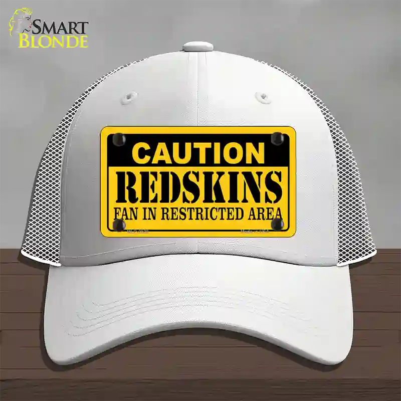 Caution Redskins Novelty License Plate Hat Mesh / White