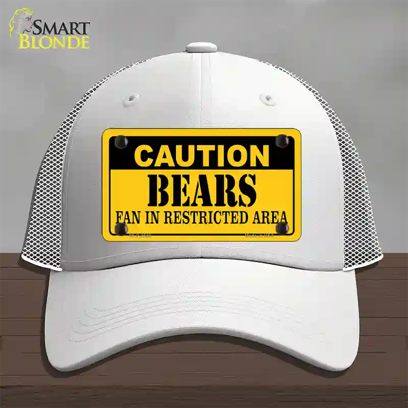 Caution Bears Novelty License Plate Hat Mesh / White