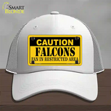 Caution Falcons Novelty License Plate Hat Mesh / White