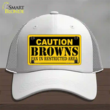 Caution Browns Novelty License Plate Hat Mesh / White