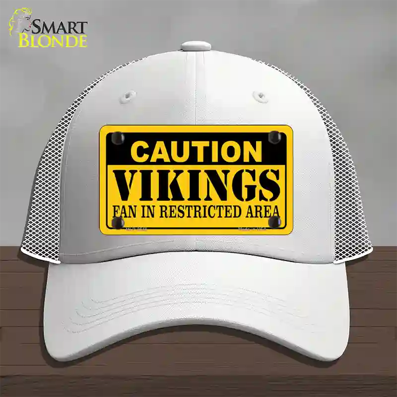 Caution Vikings Novelty License Plate Hat Mesh / White