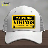 Caution Vikings Novelty License Plate Hat Mesh / White