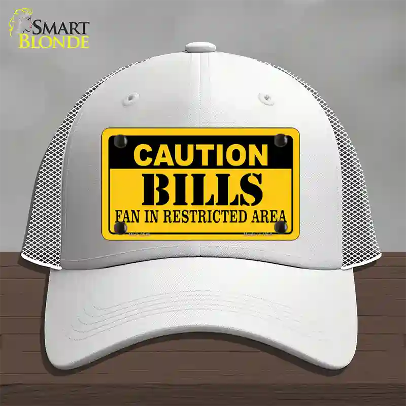 Caution Bills Novelty License Plate Hat Mesh / White