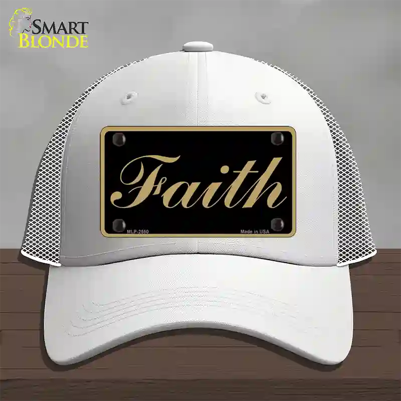 Faith Novelty License Plate Hat Mesh / White