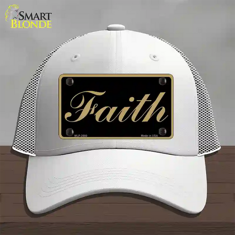 Faith Novelty License Plate Hat Mesh / White