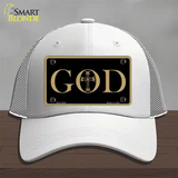 God Novelty License Plate Hat Mesh / White