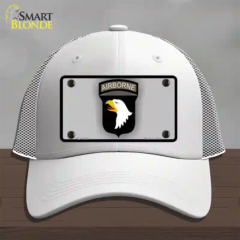 Airborne Eagle Novelty License Plate Hat Mesh / White