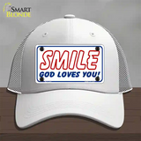 Smile God Loves You Novelty License Plate Hat Mesh / White