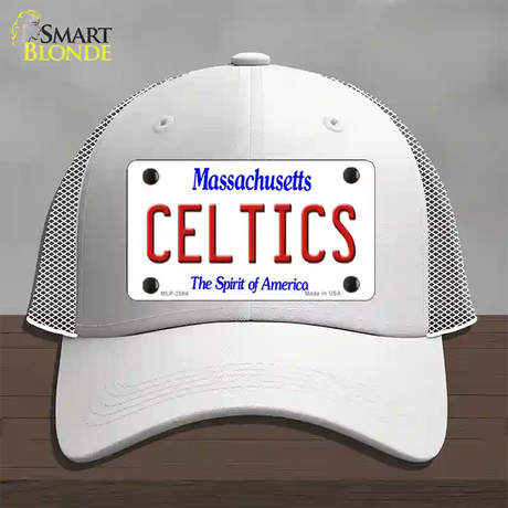 Celtics Massachusetts State Novelty License Plate Hat Mesh / White