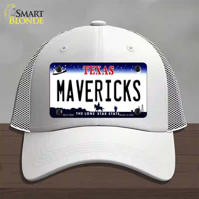 Mavericks Texas State Novelty License Plate Hat Mesh / White