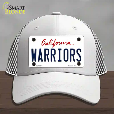 Warriors California State Novelty License Plate Hat Mesh / White