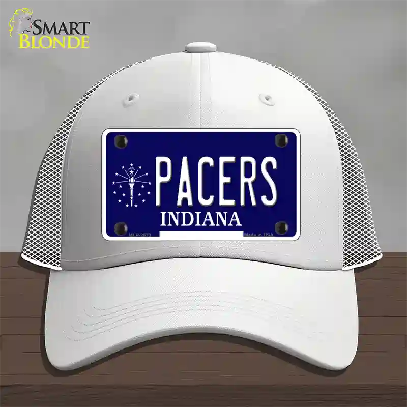 Pacers Indiana State Novelty License Plate Hat Mesh / White