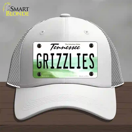 Grizzlies Tennessee State Novelty License Plate Hat Mesh / White