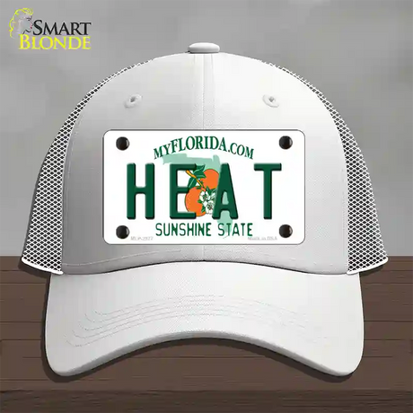 Heat Florida State Novelty License Plate Hat Mesh / White