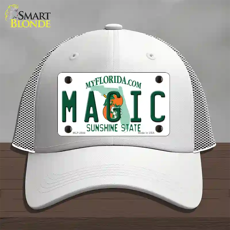 Magic Florida State Novelty License Plate Hat Mesh / White