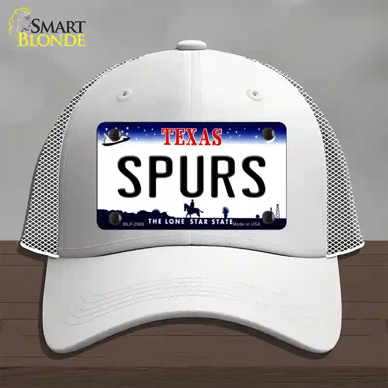 Spurs Texas State Novelty License Plate Hat Mesh / White