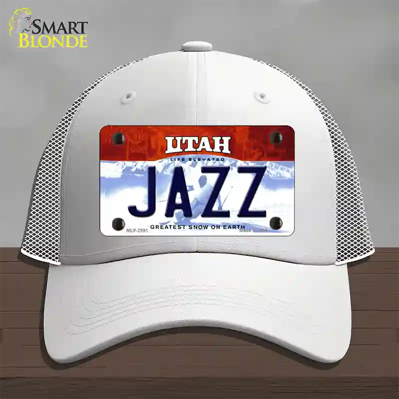 Jazz Utah State Novelty License Plate Hat Mesh / White