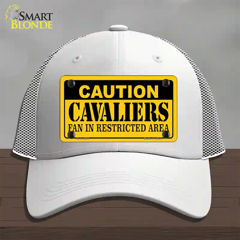 Caution Cavaliers Fan Novelty License Plate Hat Mesh / White