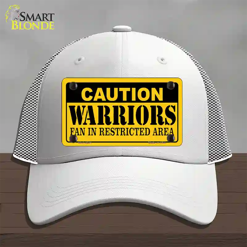 Caution Warriors Fan Novelty License Plate Hat Mesh / White