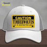 Caution Timberwolves Fan Novelty License Plate Hat Mesh / White