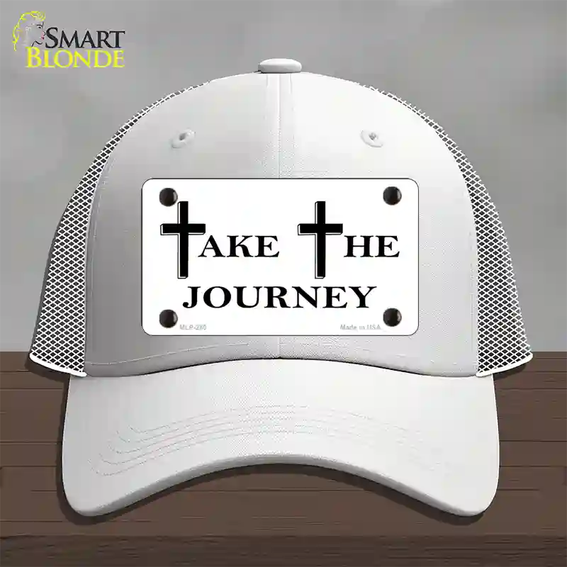 Take The Journey Vanity Novelty License Plate Hat Mesh / White