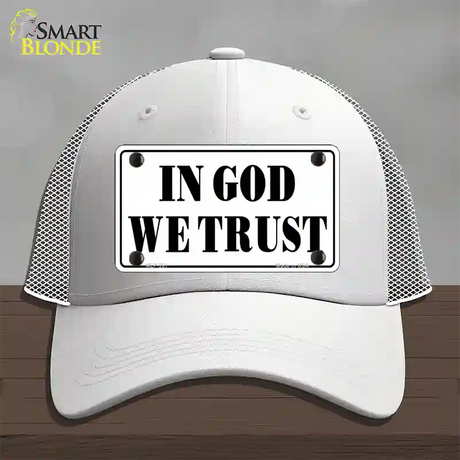 In God We Trust Novelty License Plate Hat Mesh / White