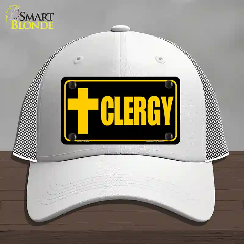 Clergy Vanity Novelty License Plate Hat Mesh / White