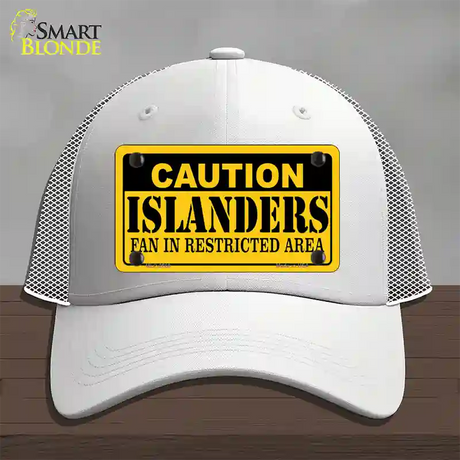 Caution Islanders Novelty License Plate Hat Mesh / White