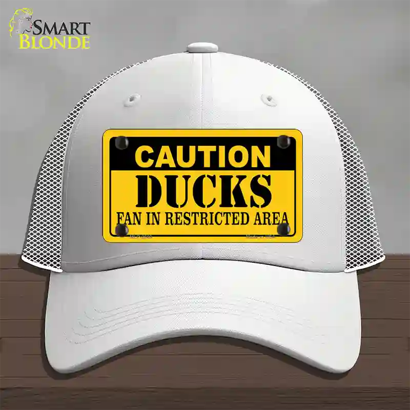 Caution Ducks Novelty License Plate Hat Mesh / White