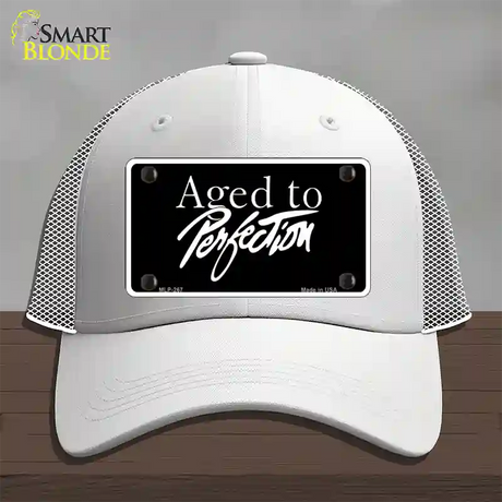 Aged To Perfection Novelty License Plate Hat Mesh / White