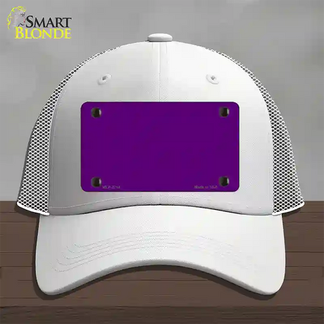 Purple Solid Novelty License Plate Hat Mesh / White