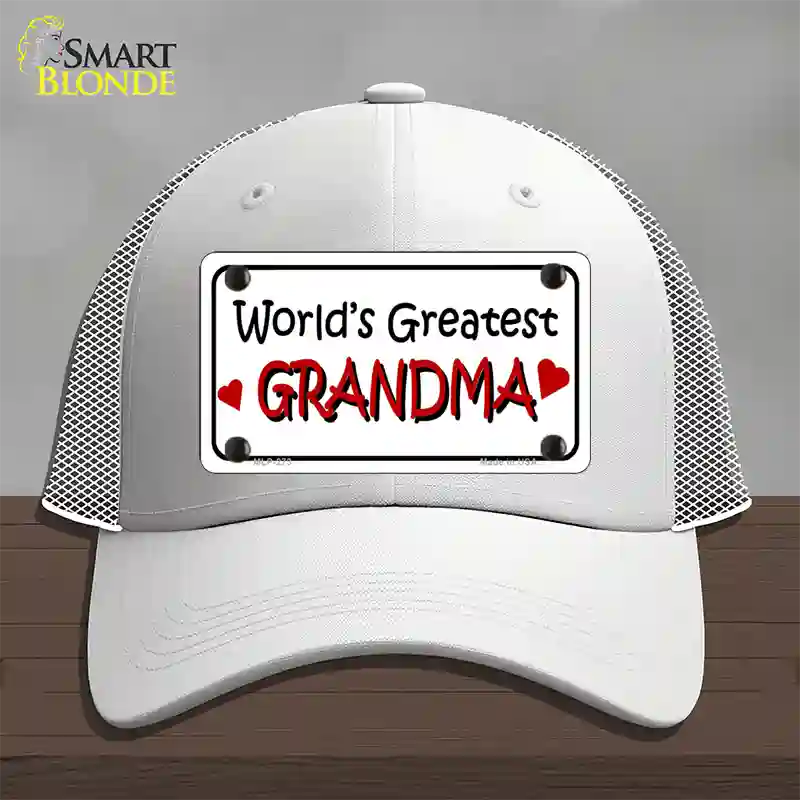 Worlds Greatest Grandma Novelty License Plate Hat Mesh / White