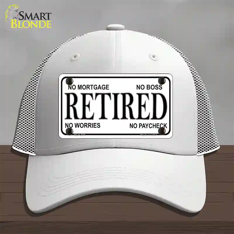 Retired Novelty License Plate Hat Mesh / White