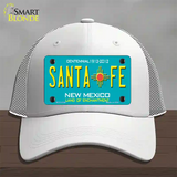 Santa Fe New Mexico Teal Novelty License Plate Hat Mesh / White