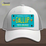 Gallup New Mexico Teal Novelty License Plate Hat Mesh / White