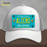 Aliens New Mexico Teal Novelty License Plate Hat Mesh / White