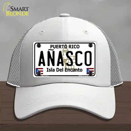 Anasco Puerto Rico Novelty License Plate Hat Mesh / White