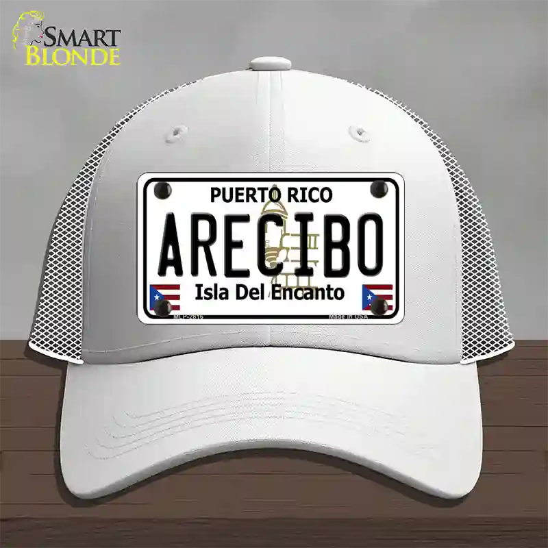 Arecibo Puerto Rico Novelty License Plate Hat Mesh / White