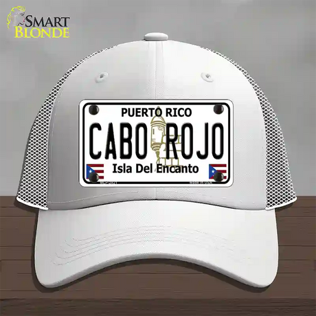 Cabo Rojo Novelty License Plate Hat Mesh / White