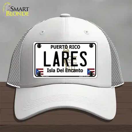 Lares Puerto Rico Novelty License Plate Hat Mesh / White