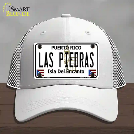 Las Piedras Puerto Rico Novelty License Plate Hat Mesh / White