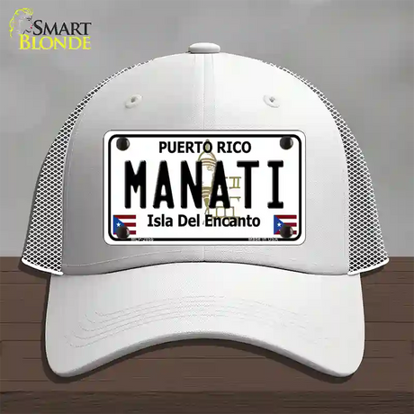 Manati Puerto Rico Novelty License Plate Hat Mesh / White