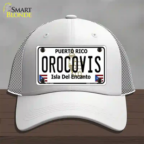 Orocovis Puerto Rico Novelty License Plate Hat Mesh / White