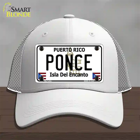 Ponce Puerto Rico Novelty License Plate Hat Mesh / White