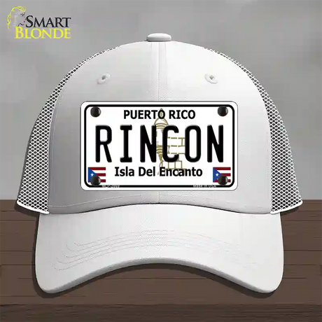 Rincon Puerto Rico Novelty License Plate Hat Mesh / White