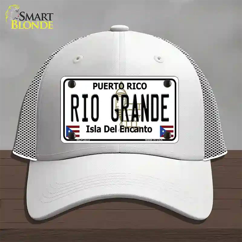 Rio Grande Puerto Rico Novelty License Plate Hat Mesh / White