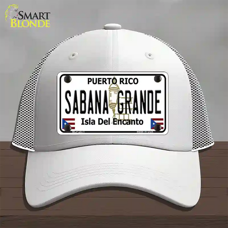 Sabana Grande Puerto Rico Novelty License Plate Hat Mesh / White