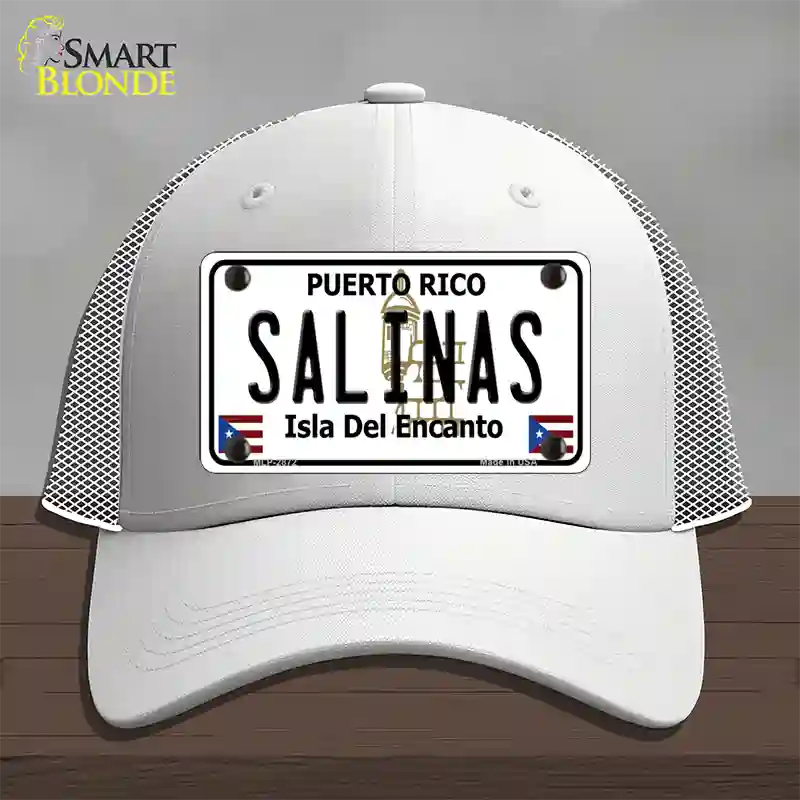 Salinas Puerto Rico Novelty License Plate Hat Mesh / White