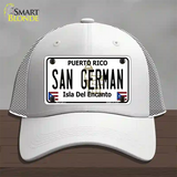 San German Puerto Rico Novelty License Plate Hat Mesh / White